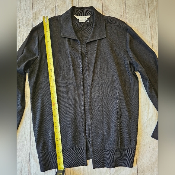 Exclusively Misook Size Medium Black Open Blazer Acrylic Knit Jacket Designer - Picture 10 of 10